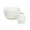 Tea Society Shiro Ceramic Bowl And Whisk Holder In White